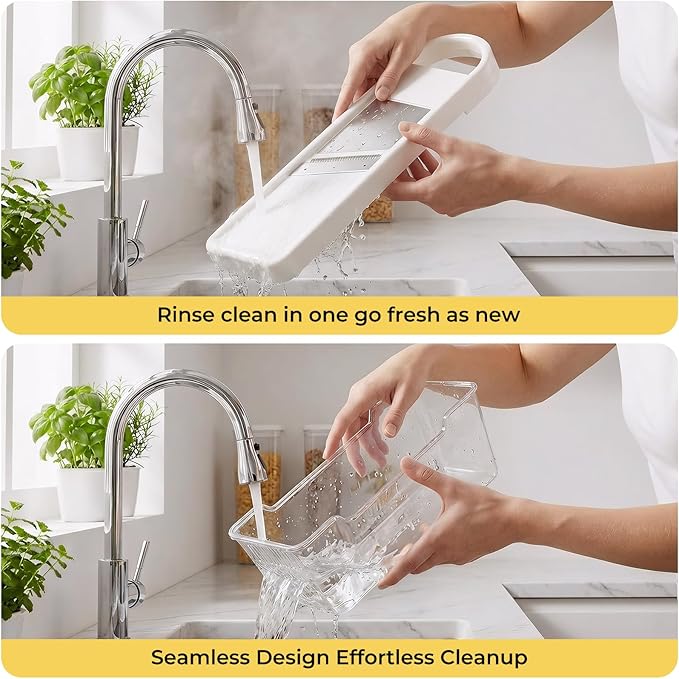 Adjustable Mandoline Slicer For Kitchen With Container,Veggie Chopper,Mandoline Food Slicer,Mandolin,Salad Chopper,Tomato,Potato Slicer,Cucumber,Fruit And Onion Cutter(3 Blade In 1)