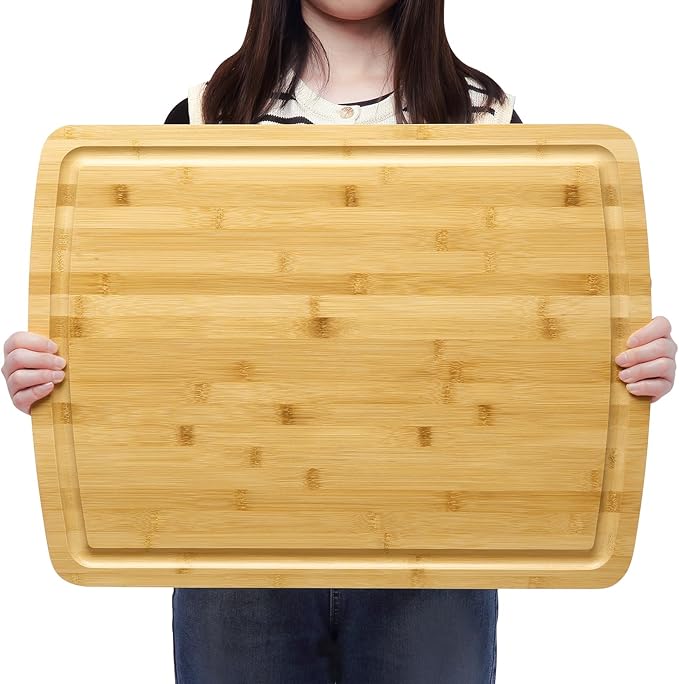DYTesa Cutting Board, 24inch Bamboo Cutting Board, Bamboo Wooden Cutting Boards for Kitchen, Ideal Charcuterie & Chopping for Meat, Vegetables and Fruits Ideal Kitchen Gifts