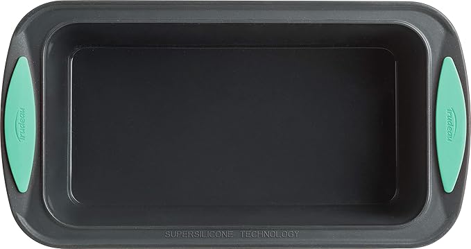 Trudeau 5115206M Structure Loaf Pan Silicone Bakeware, 8.5" x 4.5", Mint/Black