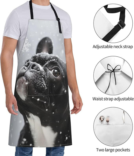 Apron with Pockets Aprons for Women Men Kitchen Chef Apron for Cooking Gardening Server Waitress Painting