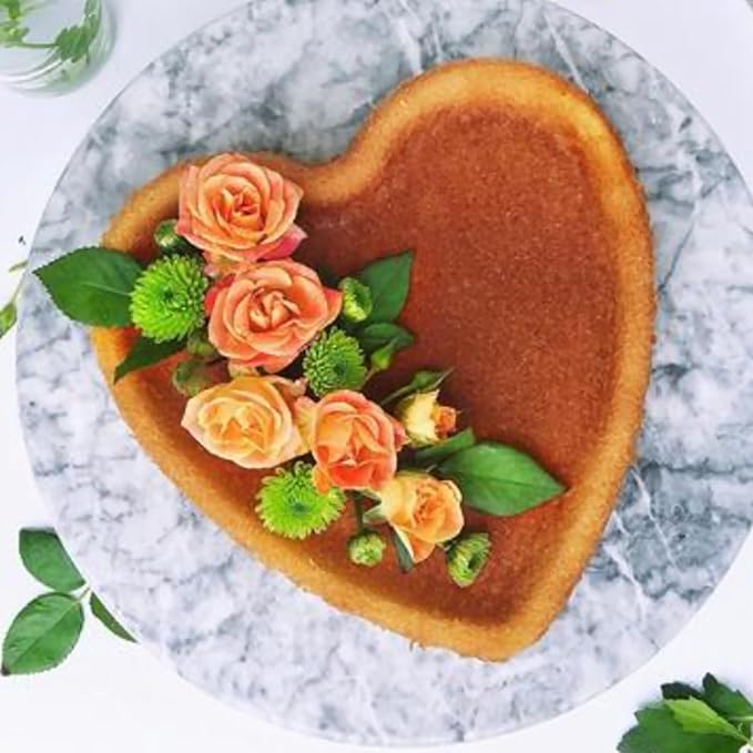 kefyixc Set of 2 Heart-shaped cake pan, heart-shaped cake tin, aluminum, 8-inch heart-shaped, for weddings, parties, family and other occasions cake (8 x 2 Inch,Set of 2)
