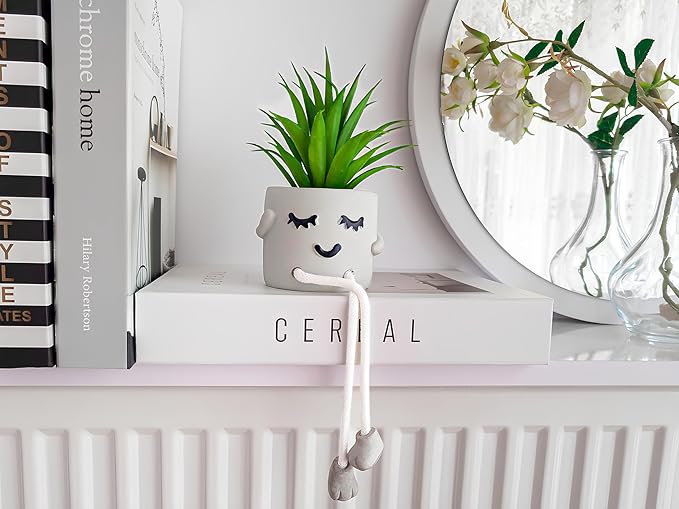 OLEEK small fake plants office decor - fake succulents plants artificial for desk decor - fake plant office decorations for work - office decor for women - office plants cubicle accessories room décor