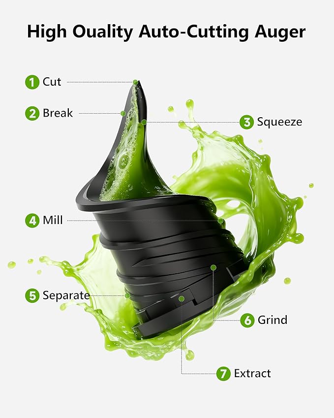 Cold Press Juicer, EUHOMY 5.6" Wide Feed Chute Juice Extractor Machine with 400W, High Juice Yield, Slow Masticating Juicer for Whole Vegetables & Fruits, Deep Gray