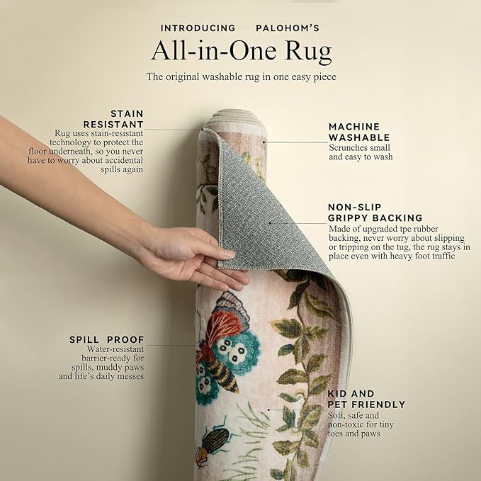 Machine Washable Hallway Runner Rugs: 2'6"x8' Kitchen Runner Stain Resistant Non Slip Low Pile Soft Carpet Rug Runners for Hallways Indoor Entryway Kitchen Laundry Room Bedroom Bathroom Farmhouse