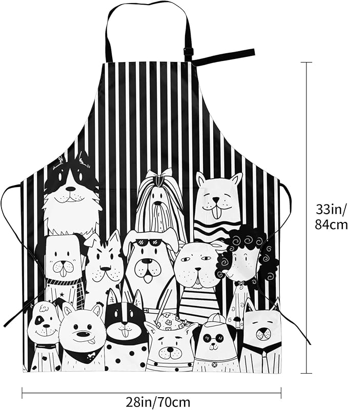 Apron with Pockets Aprons for Women Men Kitchen Chef Apron for Cooking Gardening Server Waitress Painting