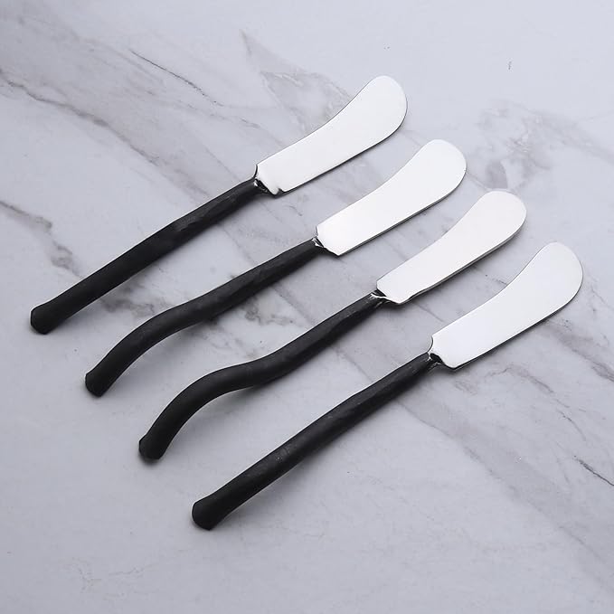 INOX artisans Twig Butter Knives/Cheese Spreader 4 Pc. Set