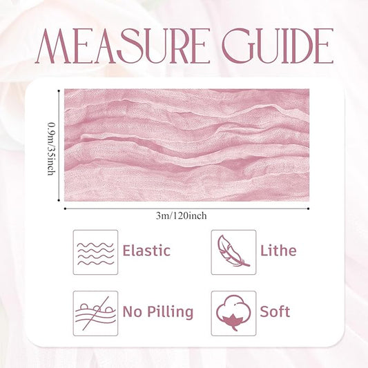 Wokceer Cheesecloth Table Runner 2Pack 10FT Blushing Pink Valentine's Day Boho Gauze Cheese Cloth Table Runner for Party Easter Rustic Sheer Runners for Baby Bridal Shower Wedding