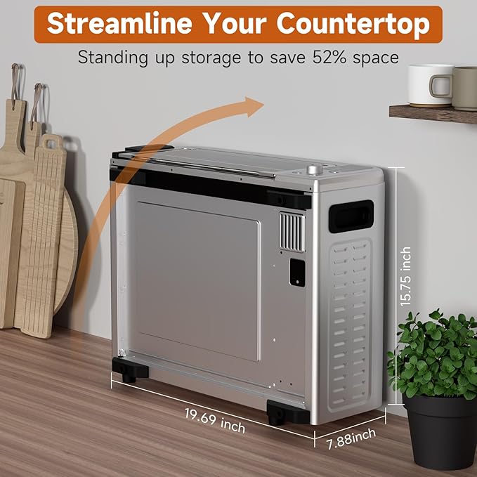 Kitchen Elite 8 in 1 Digital Toaster Oven Air Fryer Combo with Touch Panel and 12 Inch Pizza Capacity, Stainless Steel, Silver
