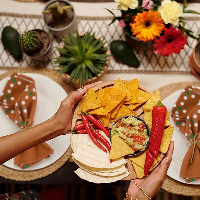 24 Pcs Mexicans Cloth Napkins Bulk Servilleta De Barro Mexicanos Reusable Terracotta Napkins for Cinco De Mayo Table Decoration Birthday Wedding Party Supplies