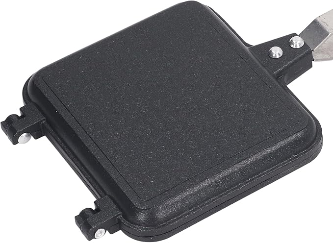 Double Sided Breakfast Sandwich Maker,Anti Stick Sandwich Maker Press Flip Pan,Aluminium Alloy Grilled Cheese Maker,Waffle Pan,Panini Maker Pan,Pie Irons for Camping