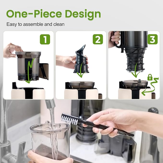 Juicer Machine with 4.7" Wide Feed Chute for Small Family, Professional Cold Press Juicer for Whole Vegetables & Fruits, Juice Extractor High Juice Yield, Easy to Clean