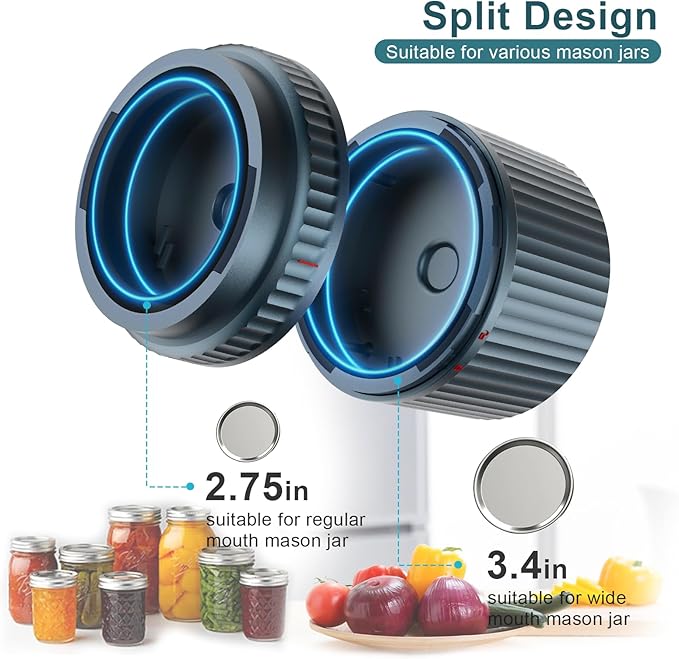 M12 Auto Stop Electric Mason Jar Vacuum Sealer - 2026 Upgrade Smart Jar Vacuum Sealer for Mason Jars with Wide and Regular 2500mAh Battery Portable Mason Jar Sealer Machine Kit