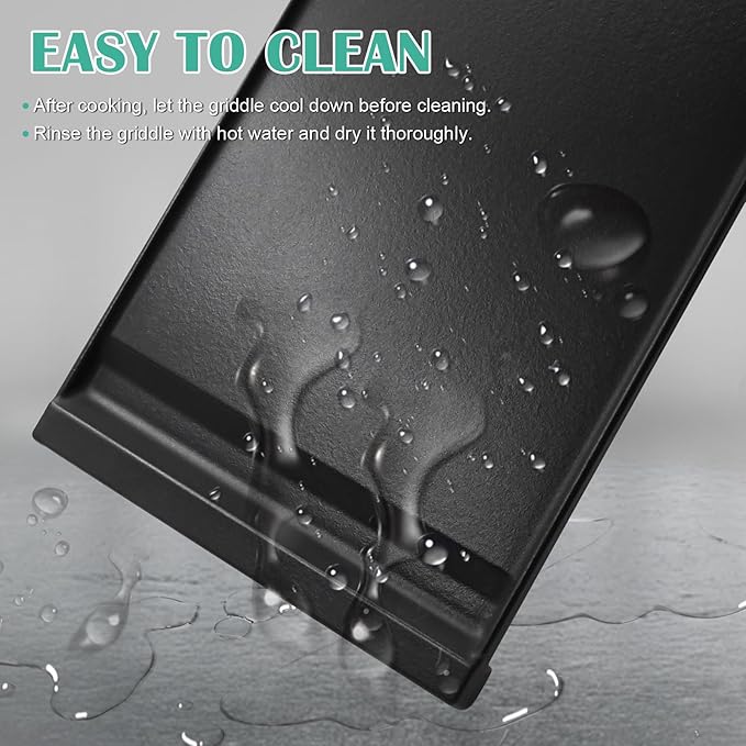 Hiorucet WB31X24738 Cast Iron Griddle Replacement for GE Appliance Gas Range, JGBS66REKSS, JGB700SEJ4SS, JGSS66SEL1SS, JGSS66SEL3SS, JGSS66SELSS, JGB700SEJ1SS Griddle Plate Cooktop for GE Center Part.