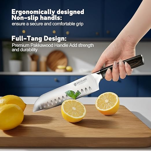 Knife Block Set: Ultra Sharp Kitchen Knife Set with Block and Sharpener, 15 Piecs Full Tang German Stainless Steel Professional Knife Set with Ergonomic Handle, Christmas Gift