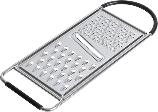 Oster Helmsdale Flat Cheese Grater With Anti-Slip Handle, Stainless Steel Zester/Multi-Functional Tool for Kitchen Preperation, Black