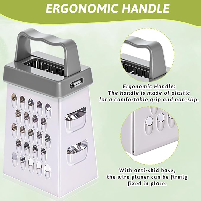 6 Pcs Mini Cheese Grater Professional Box Grater Stainless Steel Fine Coarse Handheld Slicer with 4 Sides Small Box Food Shredder Safe Zester for Kitchen Cheese Garlic Ginger Vegetable Potatoes