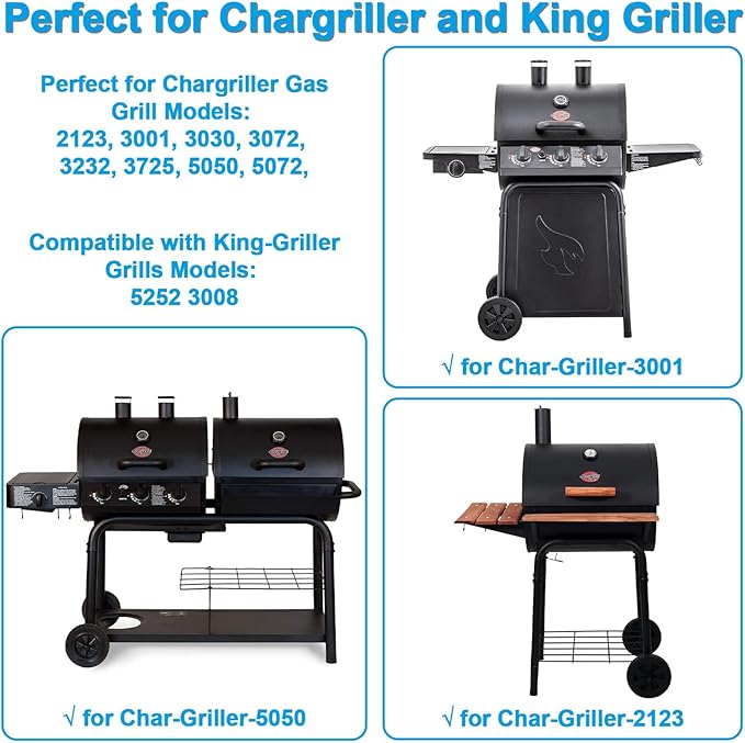 Full-Size Griddle Inserts for Chargriller 5050 3001 5650 3030 3725, King Griller 3008 5252, Nonstick Carbon Steel Flat Top Griddle Replacement Parts for Char-Griller Charcoal Grill Accessories