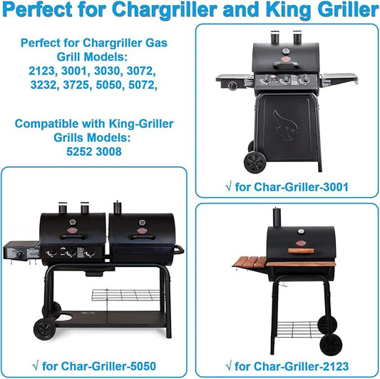 Full-Size Griddle Inserts for Chargriller 5050 3001 5650 3030 3725, King Griller 3008 5252, Nonstick Carbon Steel Flat Top Griddle Replacement Parts for Char-Griller Charcoal Grill Accessories
