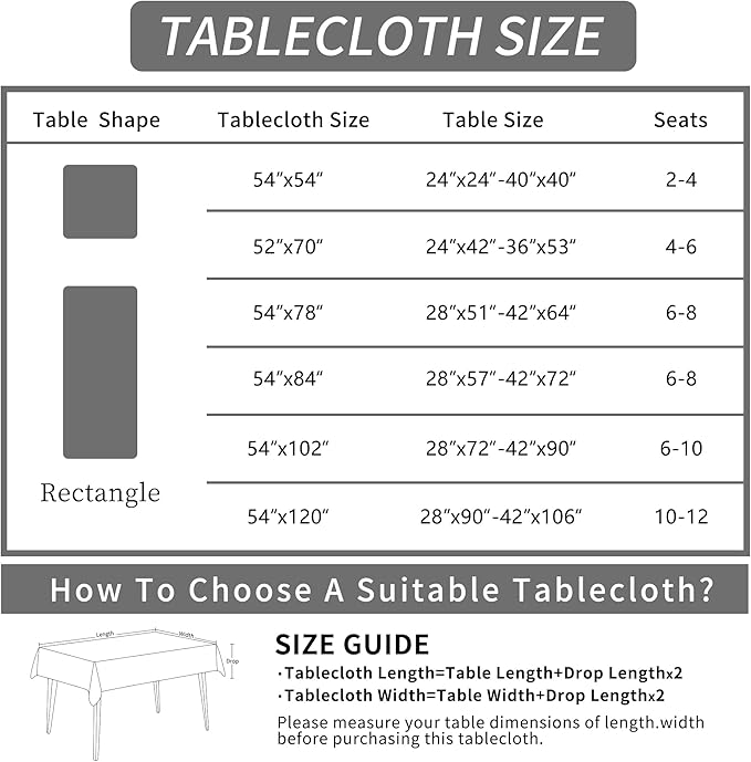 Rectangle Table Cloth,100% Waterproof Tablecloth Oil Proof Spill Proof Vinyl Table Cloth, Wipe Clean Plastic Table Cover for Dining, Camping, Indoor and Outdoor 52" x 70",Leaf