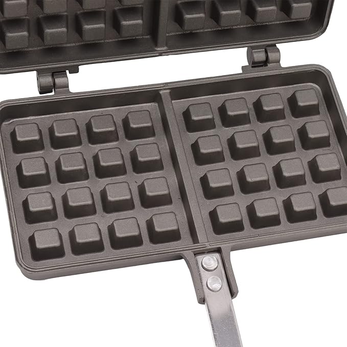 Aluminum Alloy Waffle Maker, Non - Stick Waffle Baking Pan with Flat Bottom and Ergonomic Handle for Stovetop Cooking, Waffle Making Tool for Kitchen Breakfast