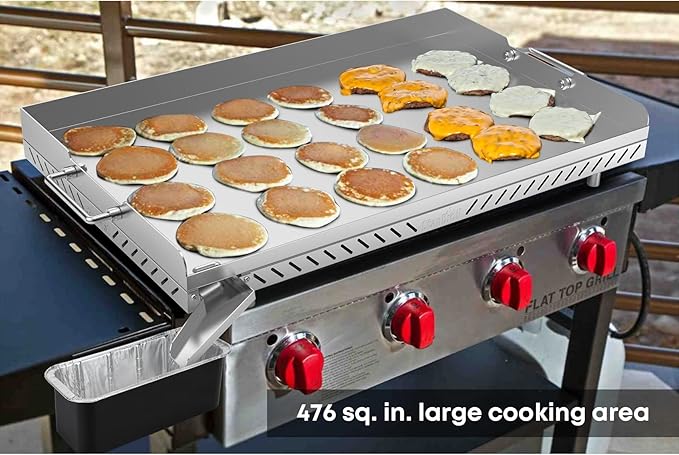 Stanbroil Stainless Steel Flat Top Griddle for Camp Chef 4 Burner Grills, FTG600, FTG900PG, Replacement for FTG600P, Cooking Dimensions: 28" x 17"