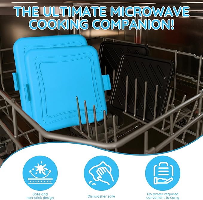 Microwave Sandwich Maker,Microwave Sandwich Toast Maker,Toast Panini Press,Dishwasher Safe,No Power Required,Travel-Friendly Sandwich Maker (Blue)