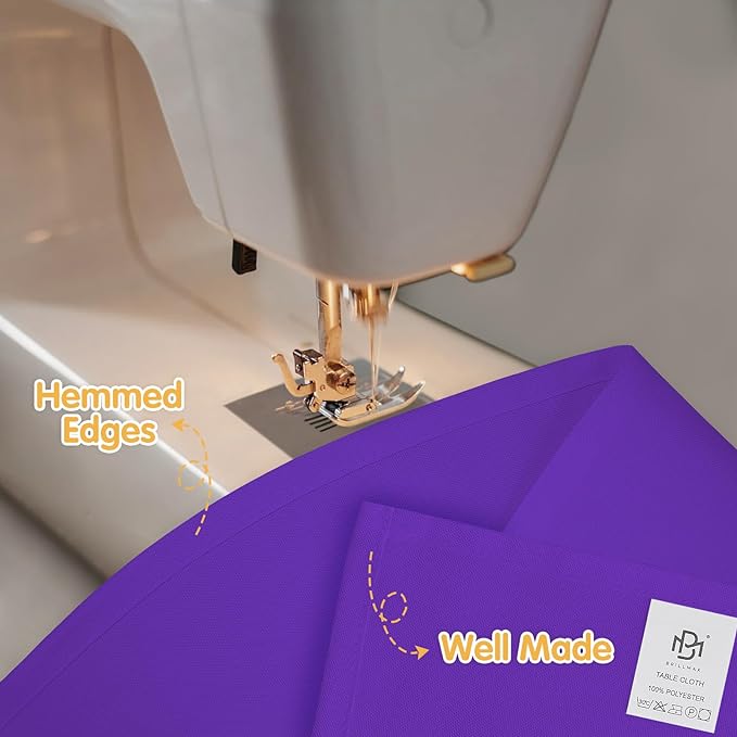 BRILLMAX 6 Pack Purple Tablecloths 90 x 132 Inch for 6ft Rectangle Tables - 150 GSM Polyester Fabric, Floor Length Drop, Water, Stain & Wrinkle Resistant Cloth Cover for Wedding Reception Banquet