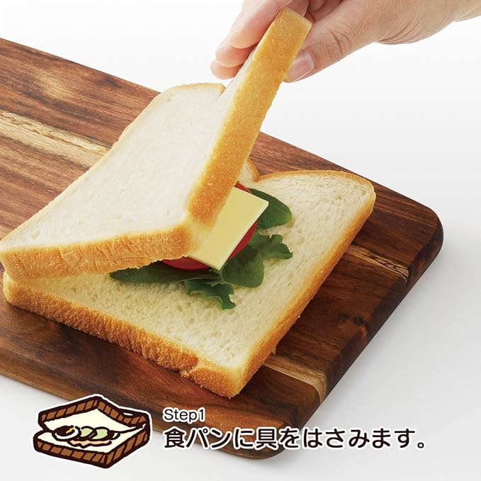 曙産業 Akebono Sangyo CH-2107 Sandwich Shape, Square, Brown, Made in Japan, Easy to Make Hot Sands, Toaster Hot Sandwich