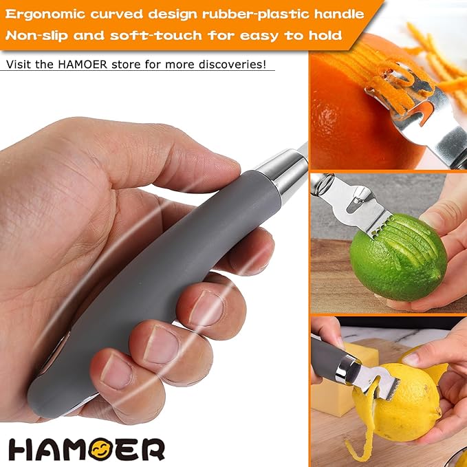 Grater Citrus Orange Lime Lemon Slicer with Channel Knife 3-pcs multi-tool set