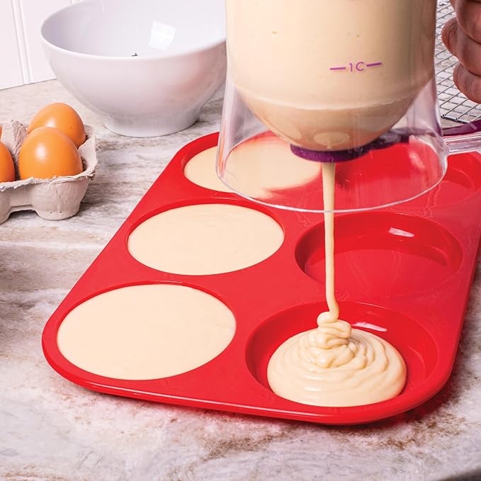 Mrs. Anderson's Baking 6-Cup Muffin Top Pan, Non-Stick European-Grade Silicone