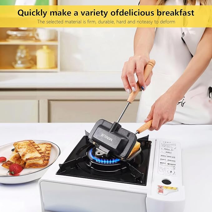 Portable Hot Sandwich Maker - Ideal for Home & Outdoor Use, Sandwich & Hobo Pie Maker, Breakfast Skillet Flip Pan