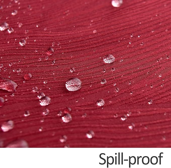 maxmill Jacquard Table Cloth Waving Pattern Water Proof Wrinkle Free Heavy Weight Soft Tablecloth Decorative Fabric Table Cover for Outdoor and Indoor Use Rectangular 60 x 104 Inch Red