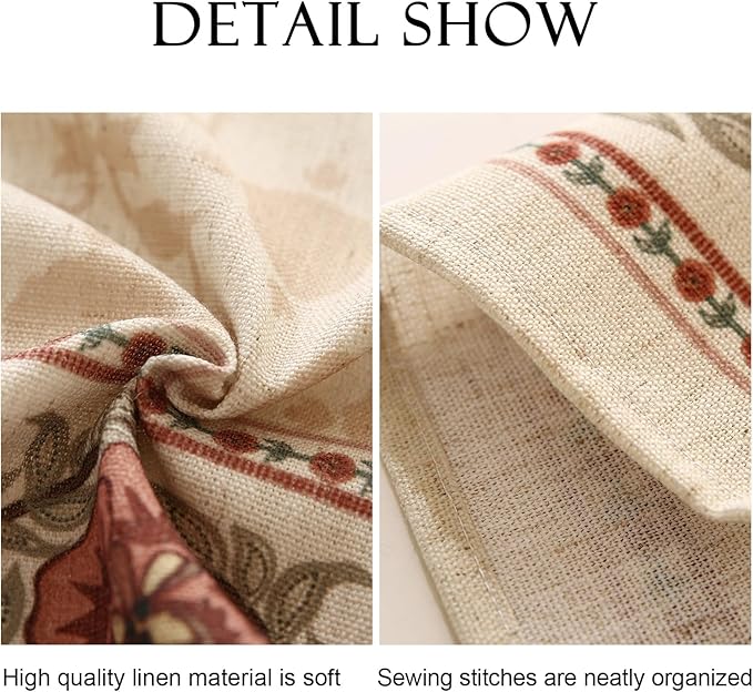 patdrea Blue Floral Linen Apron with Pocket,French Kitchen Garden Chef BBQ Aprons for Women and Men,Crisscross Back Straps