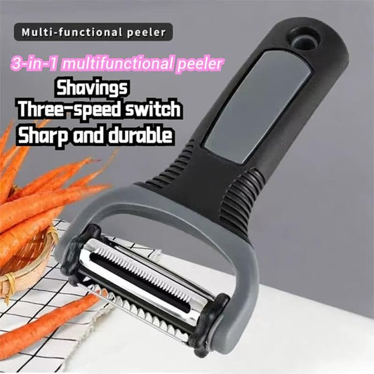 3 in 1 Vegetable Peelers for Kitchen, Adjustable Blade Switching Function, Carrots, Apples, Cucumbers, Julienne, Slicer, Sharp Stainless Steel, Non-Slip Handle