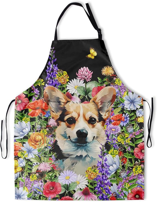 Apron with Pockets Aprons for Women Men Kitchen Chef Apron for Cooking Gardening Server Waitress Painting