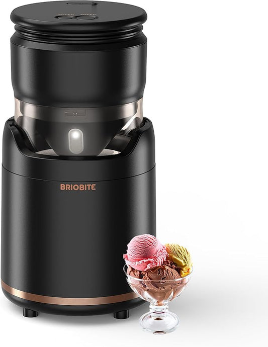Ice Cream Maker Machine – Premium Mini Electric Maker Machine with Low-Noise Operation, Rechargeable,Perfect for Gelato, Sorbet & Frozen Yogurt, Easy to Clean,Black