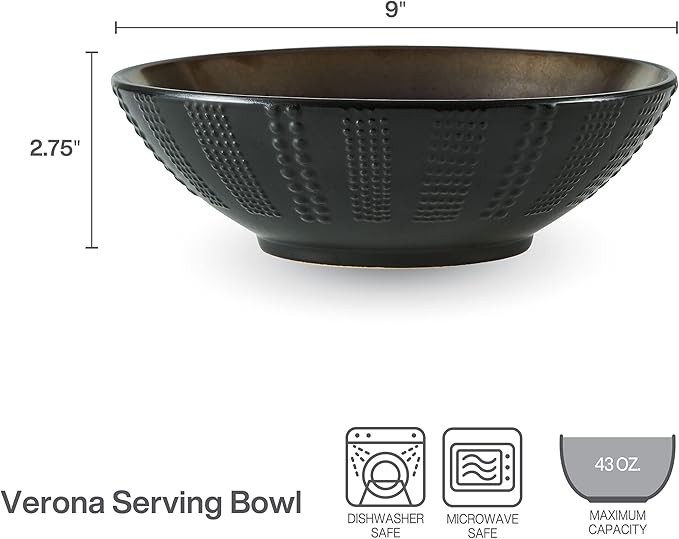 Gourmet Basics by Mikasa Verona Cream Serving Bowl, 9 Inch