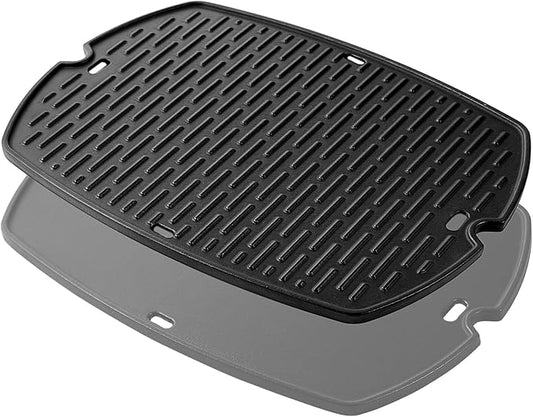 7583 Q2000 Griddle Full Size Grill Replacement Parts for Weber Q200 Q220 Q2200 Q2400 Q240 Flat Top Griddle Insert 396000 566002 54060001 53060001 396002 Accessories Cast Iron Reversible Plate