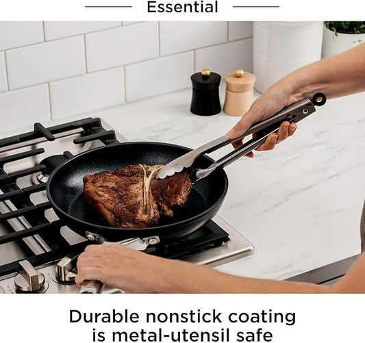 Ninja NeverStick Essential 10-Piece Cookware Set, C19010 – Durable Nonstick Pots & Pans, Hard-Anodized, Oven Safe to 500°F, Even Heat Distribution, Metal-Utensil Safe, Dishwasher Safe