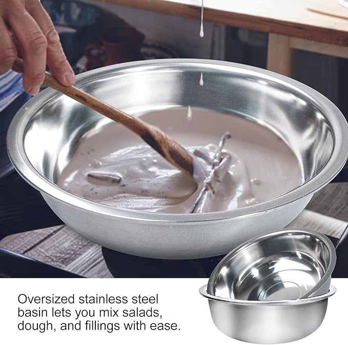 10 Pcs Stainless Steel Mixing Bowls Set 13 Qt Extra Large Bowl Salad Bowl Basin 16 Inch Stackable Large Metal Mixing Bowls for Dishwasher Mirror Polish Bowls for Home Kitchen Cooking Baking Supplies
