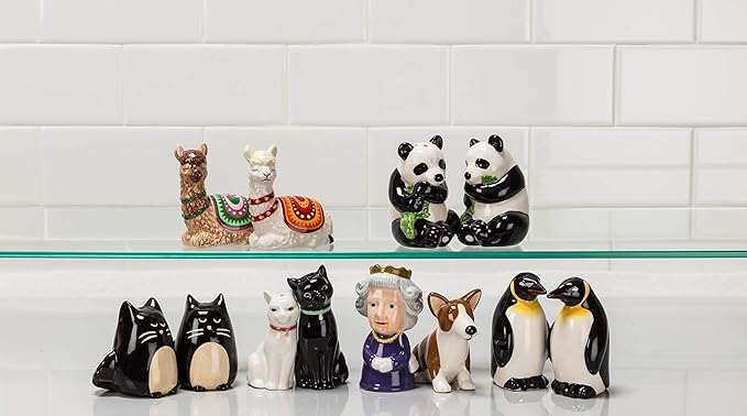Abbott Collection Cuddling Cat Salt & Pepper-3.75" H, 3.75 inches high