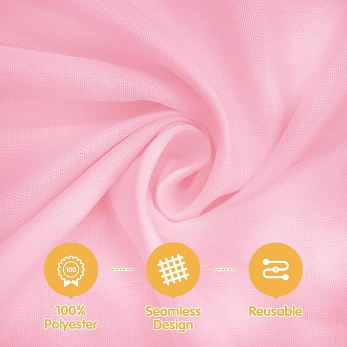 BRILLMAX 6 Pack Pink Tablecloths 60 x 102 Inch for 6ft Rectangle Tables - 150 GSM Polyester Fabric, 15" Standard Drop, Water, Stain & Wrinkle Resistant Cloth Cover for Wedding Banquet Dining Buffet