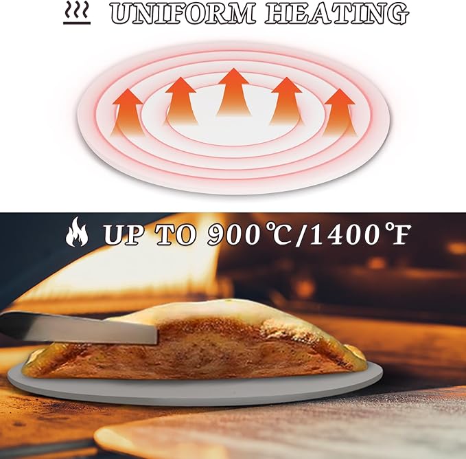 AUPLEX 9'' Pizza Stone for Oven and Grill Round Baking Stone Heavy Duty Cordierite Pizza Cooking Pan for Indoor Electric Ovens Baking Crisp Crust Pizza Bread with RV Oven Home(23cm*1cm)