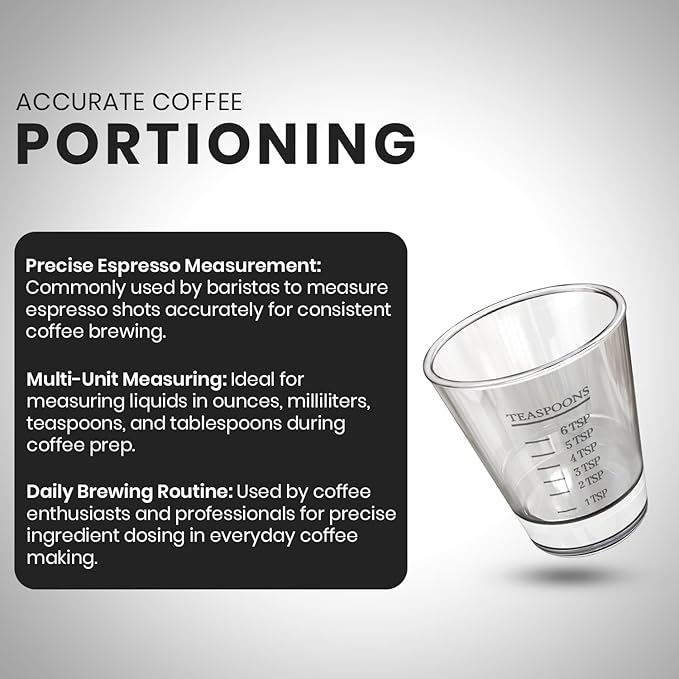 Rattleware Premium 1.5 oz Graduated Shot Glass – Heavyweight Glass with Oz, ml, tsp, tbsp Markings – Stylish & Durable for Home Bars, Coffee, Espresso Shots, Cocktails & Gatherings
