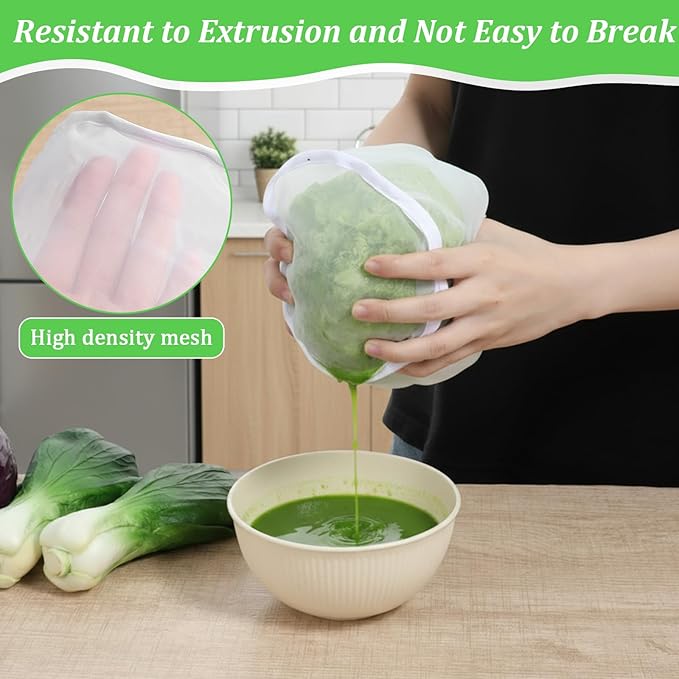 8 PCS Cheese Cloth Bag for Straining, Bowl-shaped Nylon Mesh Strainer Bag, Nut Milk Yogurt Strainer, Reusable Fine Mesh Cheesecloth for Straining Squeezing Vegetable