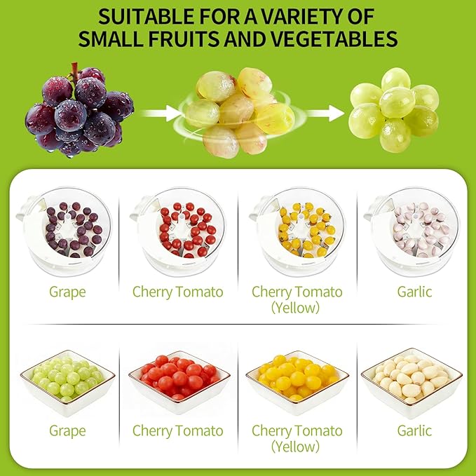Automatic Peeling Machine, Upgraded 6 Leaf Blade Electric Grape, Cherry Tomato & Garlic Peeler, Rechargeable Wireless, Easy Clean Portable Kitchen Tool for Salad Prep & Picnic (White)