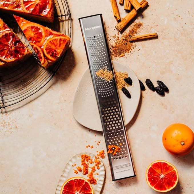 Microplane Dual Blade Stainless Steel Zester 2in1 – 30th Anniversary Edition, Dual Function Zesting Ideal for Citrus, Cheese, Chocolate, American-Made Blade, Ergonomic & Dishwasher Safe
