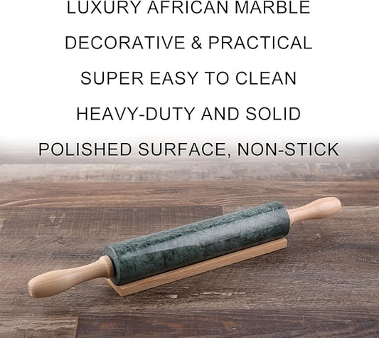 Koville Marble Rolling Pin, Non-Stick Stone Dough Roller, Rolling Pin for Baking,Pasta, Dumpling, Ravioli, Fondant,Pie Crust, Kitchen Baking Pastry Tools