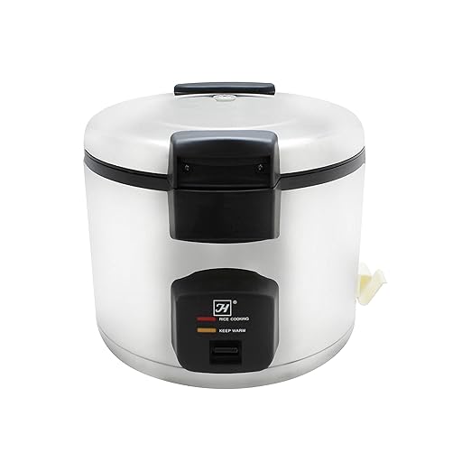 Thunder Group SEJ60000 Rice Cooker/Warmer, Electric, 33 Cup uncooked Rice Capacity, 8-1/8" x 15" x 13-3/4", Includes Plastic White Rice Spoon, Plastic Measuring Cup, Stick-f