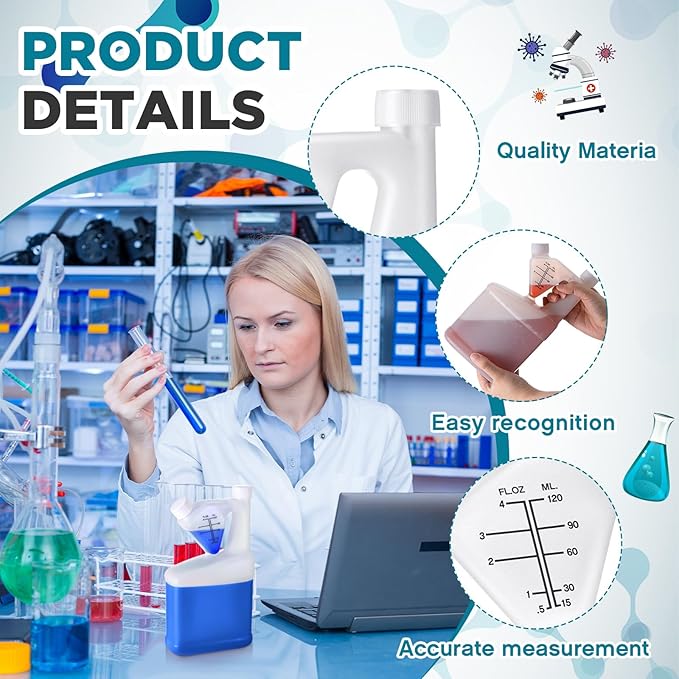 1 Pcs 32oz Tip Measure Containers Tip and Pour Measuring Containers Chemical Measuring Cups with Lids Plastic Bottle, up to 4oz Capacity (32oz)